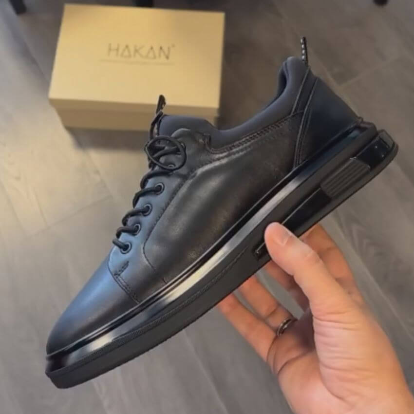 "Levin" Herre Sorte Lær Sneakers